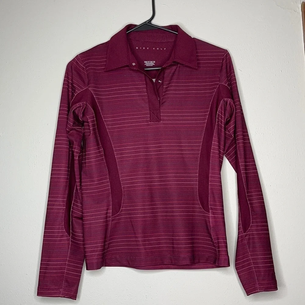Nike Golf Wine Multi Color Long Sleeve Pullover